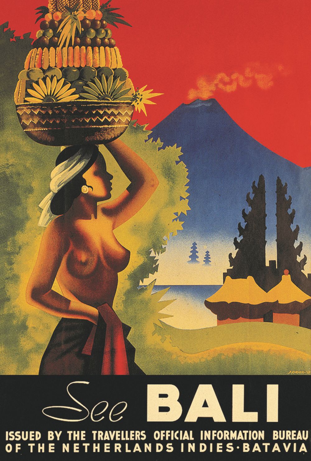Affiche toerisme Bali, John Korver 1938